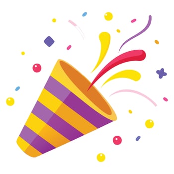 Party Popper and Celebration Confetti Graphic vector