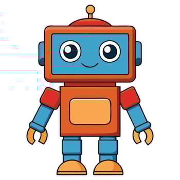 Futuristic and Sci-Fi Block Robot Design vector