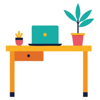 Flat Lay View of an Office Desk with Stationery vector