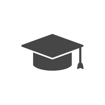 Graduation cap icon isolated on white background vector