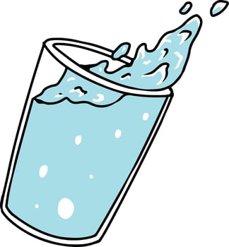 drinking water in a glass vector