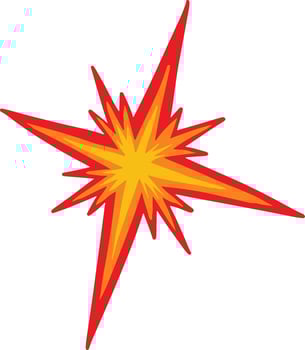 red star burst illustration comic effect vector