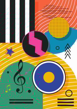 Abstract geometry poster in 80-90s MEMPHIS style. vector