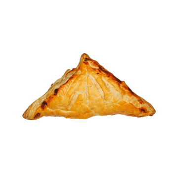 Golden triangle puff pastry isolated on transparent background, a delicious baked treat png