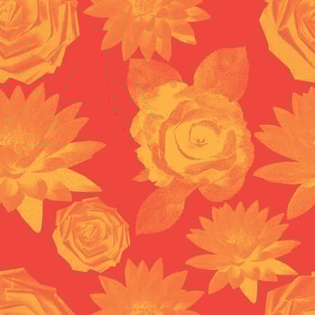 Seamless pattern roses and lilies with a retro photocopy effect. Flowers with leaves. Roses vintage. Grey color stippling technique. Texture of dots. Grunge rose. Seamless pattern roses, lilies vector