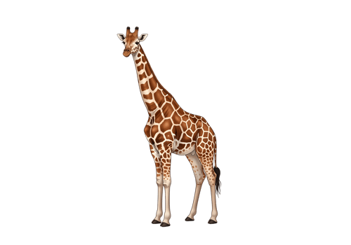 A giraffe standing up png