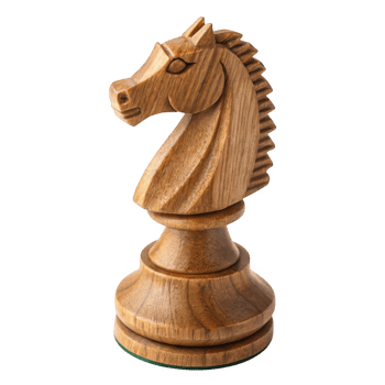 Wooden chess knight piece isolated on transparent background png