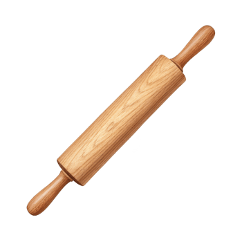 Wooden rolling pin tool for baking isolated on transparent background png