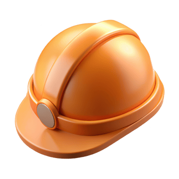 Orange hard hat safety helmet isolated on transparent background png
