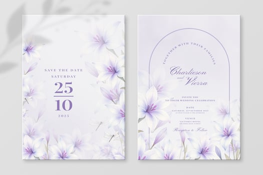 Simple Wedding Invitation Template Design psd