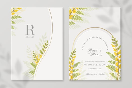 Simple Wedding Invitation Card Template Design psd