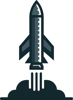 Rocket Launch Ascending into Space with Smoke Trails vector
