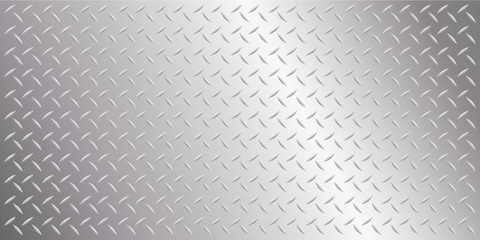Diamond plate steel sheet metallic silver shiny surface background. Shiny chrome checker plate aluminum diamond tread metal flooring vector