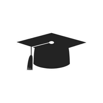 Graduation cap icon illustration on white background for academic success vector