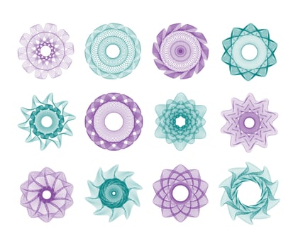Colorful geometric shapes and patterns vector