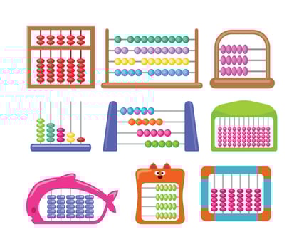 Colorful abacus designs for kids vector
