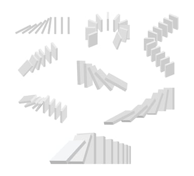 various white domino arrangements vector