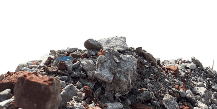 pile of construction waste and broken stones png