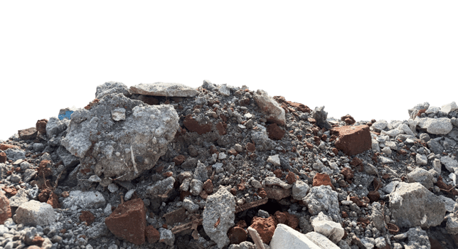 pile of construction waste on white png