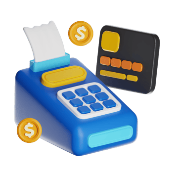 Colorful cash register and card reader png