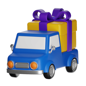 blue truck with gift boxes png
