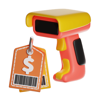 Barcode scanner and price tags png