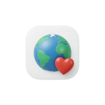Symbolic representation of global affection, illustrating Earth embraced by loving care for a png