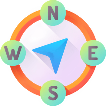 Find your direction with this modern compass icon, perfect for adventure and travel concepts, navigation tool png