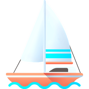 Sailboat cruising on vibrant blue water perfect for travel, adventure, and summer vacation designs png