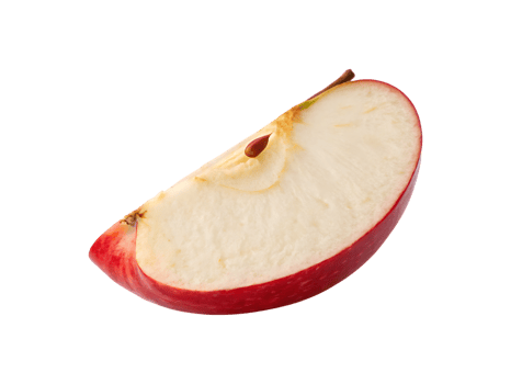 Red apple slice with seed and stem fruit food png