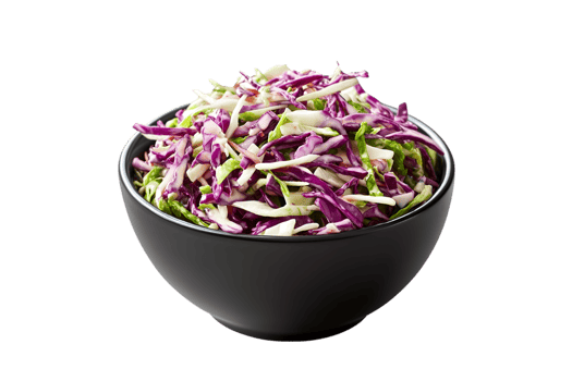 Delicious Coleslaw in a Black Bowl Fresh Healthy Salad png