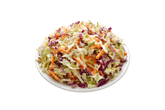 Delicious Creamy Coleslaw Salad on White Plate png