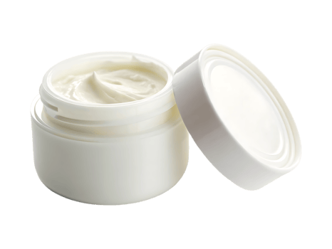 White cream jar open cosmetic png