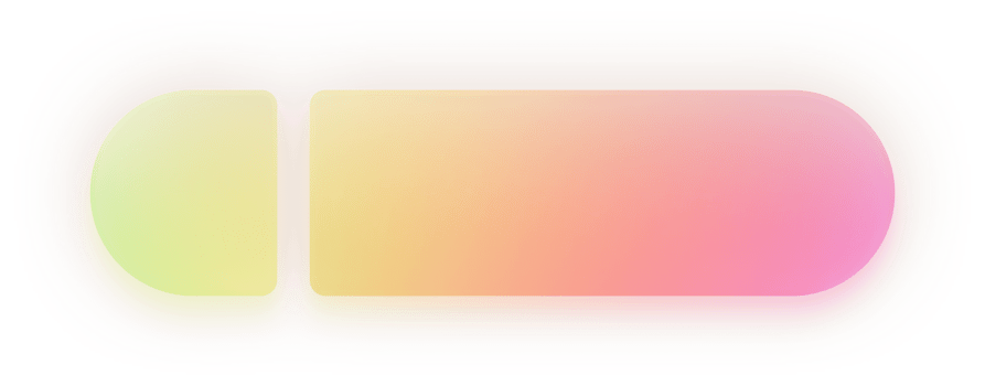 Gradient Neon Rounded Rectangle Split End Icon Multicolor Shape With Soft Glow For Web And App Interface, UI UX Design Element, Colorful Call To Action Graphic png