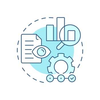 Applied research soft blue concept icon. Solve specific practical problems. Type of study and development. Round shape line illustration. Abstract idea. Graphic design. Easy to use in brochure vector