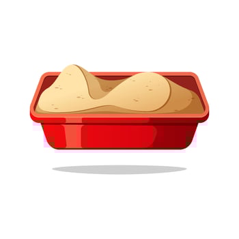 Red container with hummus vector
