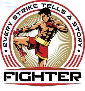 Martial arts fighter graphic design vector