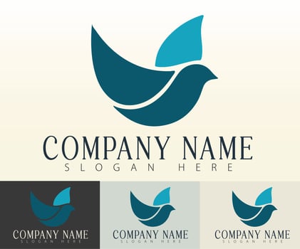 Stylized bird logo design vector