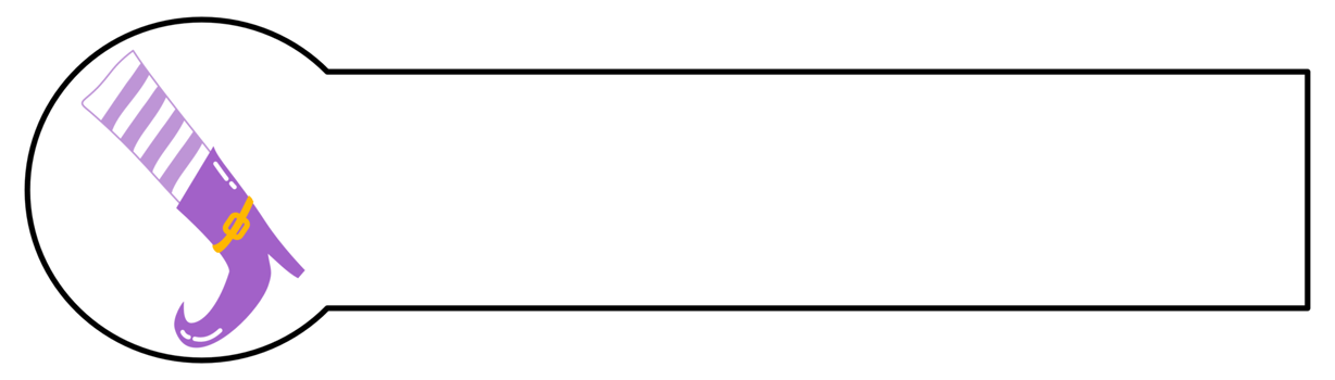 Halloween label banner with witch boot png