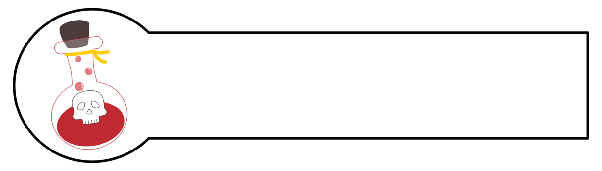 Halloween label banner with poison bottle png