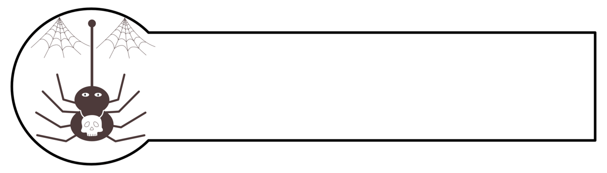 Halloween label banner with spider png