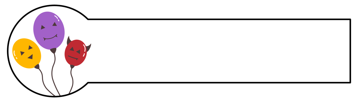 Halloween label banner with balloon png