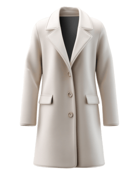 Classic beige womens coat isolated on transparent background png