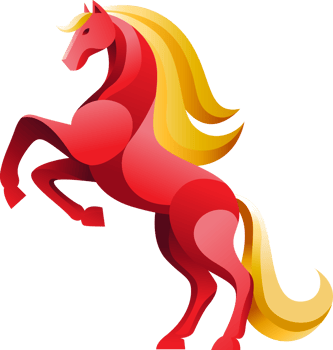 Horse Elements , Red and Gold Chinese New Year Style png