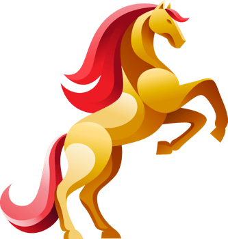 Elegant Rearing Horse Elements , Chinese New Year Style png