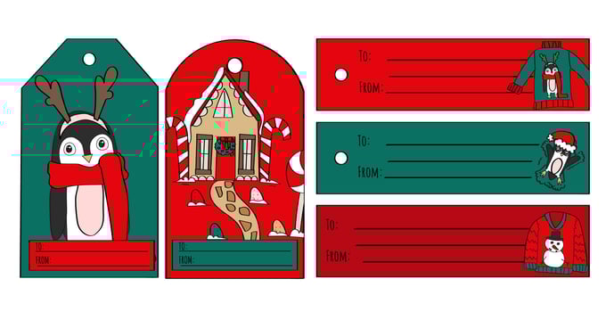 christmas gift labels and tags set vector