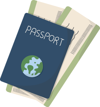 Passport with Ticket Illustration png