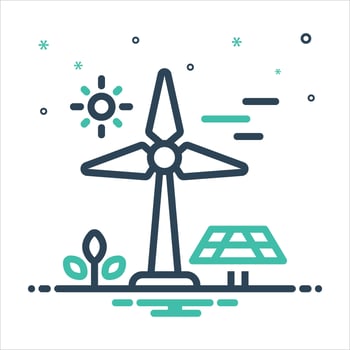 Mix icon renewable-energy vector
