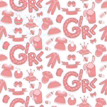Baby girl pattern design elements vector