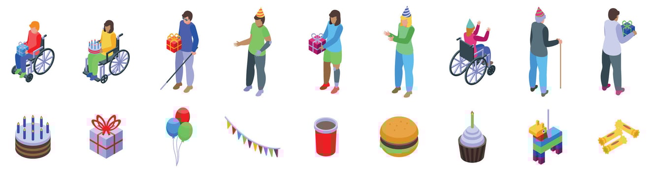 Birthday party celebrations and elements vector